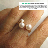 Adjustable Triple Freshwater Pearl Ring