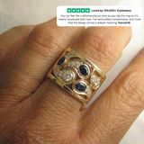 Vintage Golden Inlaid Zirconia Ring