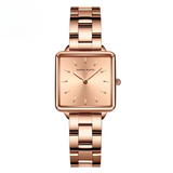 Stainless Square Rose Gold Dial Quartz Watch