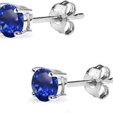 Classic Sapphire Stud Earrings | White Gold
