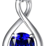 Sapphire Infinity Pendant Necklace | White Gold