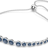Round Cut Sapphire Tennis Bracelet | White Gold
