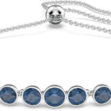 Round Cut Sapphire Tennis Bracelet | White Gold