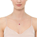 Round Cut Ruby Necklace | White Gold