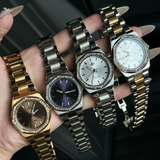 Stainless Octagonal Diamond Dainty Watch