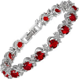 Ruby Vine Tennis Bracelet | White Gold