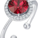 Crimson Glow Promise Ruby Ring | White Gold