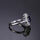 Classic Sapphire Halo Ring | White Gold