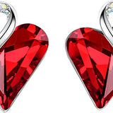 Infinity Heart Ruby Earrings | White Gold