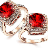 Ruby Halo Statement Ring | Rose Gold