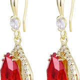 Ruby Teardrop Earrings | Gold