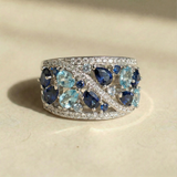 Vintage Blue Zirconia Ring