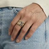 Vintage Golden Inlaid Zirconia Ring