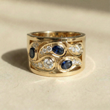 Vintage Golden Inlaid Zirconia Ring