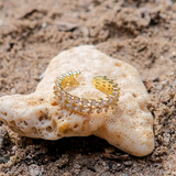 Clarisse Mønstret Guld Ring