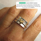 Melly - Golden Heart Silver Ring