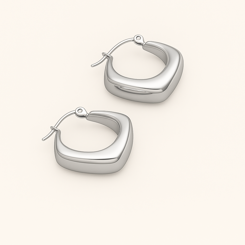 RHOMBUS Guld Øreringe