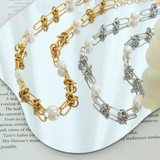 Freshwater Pearl Paperclip Necklace