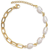 Freshwater Pearl Paperclip Bracelet
