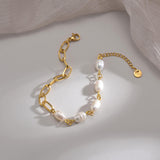 Freshwater Pearl Paperclip Bracelet
