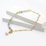 Natural Stone Chain Necklace