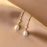 Baroque Pearl Zircon Stud Earrings