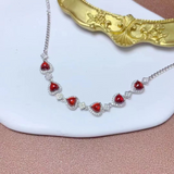 Natural Garnet Friendship Charm Bracelet