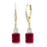 Ruby Leverback Drop Earrings