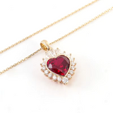 Ruby & Moissanite Gemstone Necklace