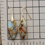 Earthy Jasper & Gold Teardrop Earrings