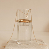 KOS Guld Paperclip Halskæde med Perle