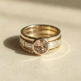 Helena - Inlay Crystal Gold Ring Set