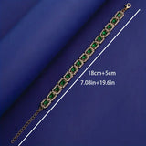 Emerald Green Statement Bracelet | Gold