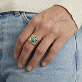 Valley - Vintage Gold and Silver Ring with Turquoise