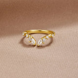 Peace - Crystal Gold Wine Ring
